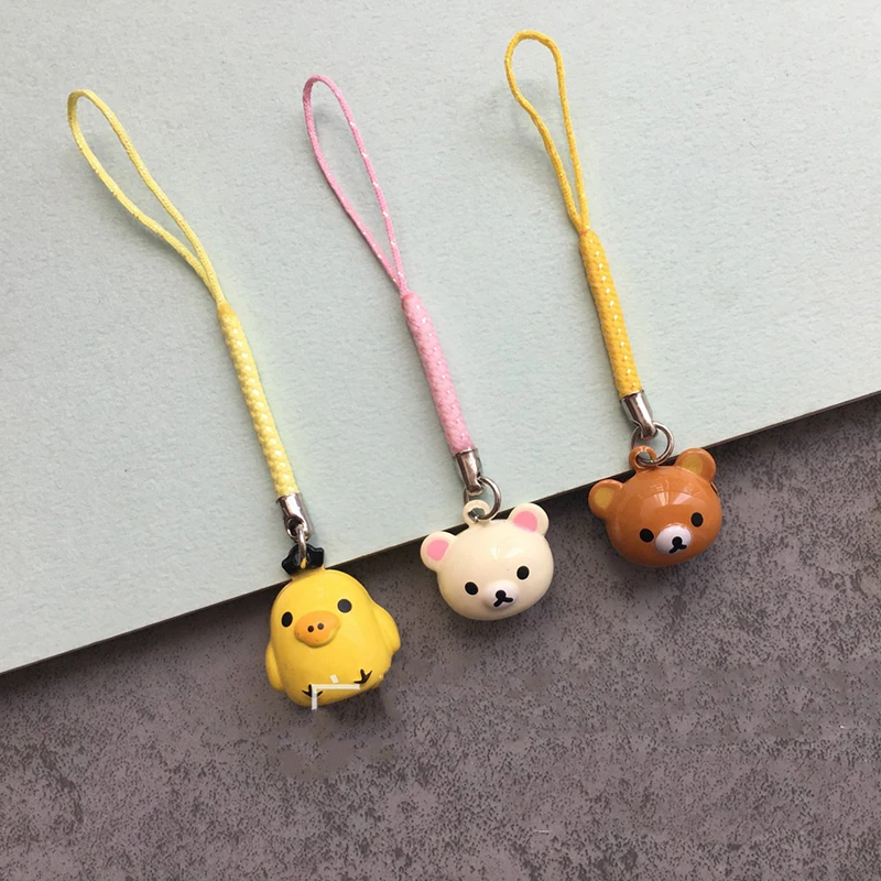 30 шт. kawaii mini rilakkuma bell Шарм телефон кулон аксессуары гаджет декоративная сумочка брелоки Ремешки