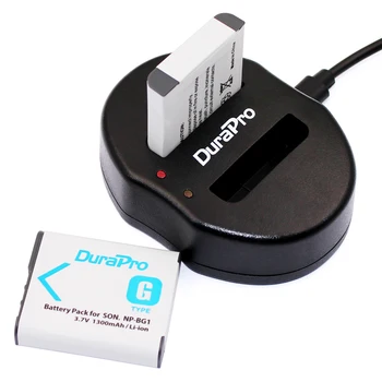 

2pc NP-BG1 NP BG1 BG1 Rechargeable Li-ion Battery + Portable Dual USB Charger for SONY HX10 W30 DSC-W210 W100 W110 W120 H10 0036