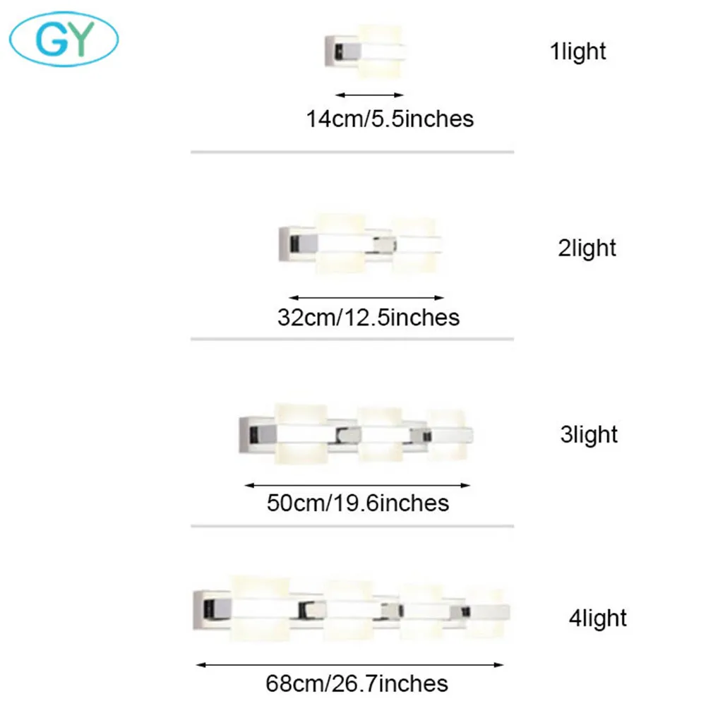 Tanie Nowoczesne oświetlenie LED lustro łazienka Home Decor kinkiet wodoodporna stal nierdzewna kinkiet 110V 220V makijaż Vanity oprawa światła