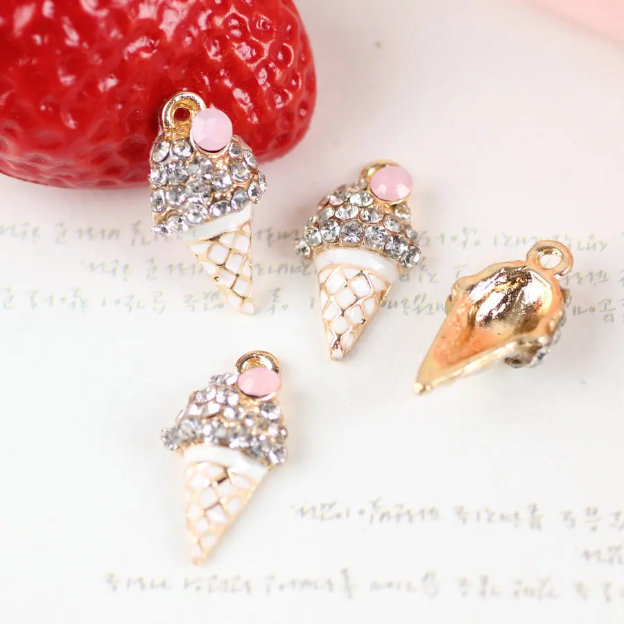 

Free Shipping Mini Order 10PCS Fruit Ice Cream Oil Drop Alloy Charms DIY Jewelry Enamel Necklace Pendant Floating Locket Charm