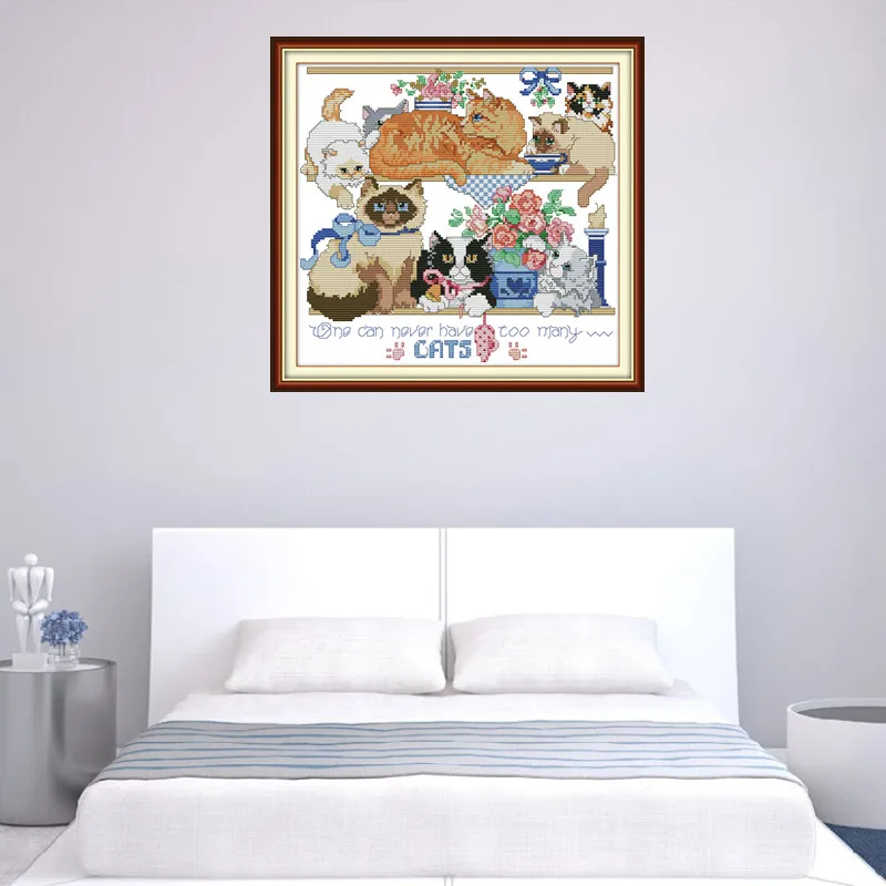 schemi punto croce gatti water soluble canva                       