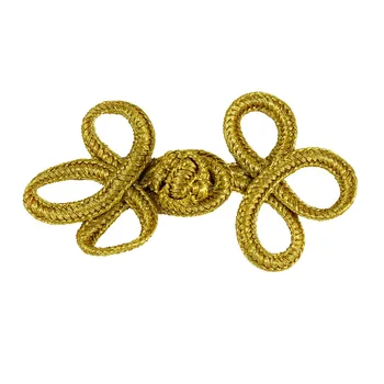 

50set Gold Metallic Braided Looped Fastener Closure Knot Buttons Sewing Supplies For DIY Craft 40mm*70mm NK305