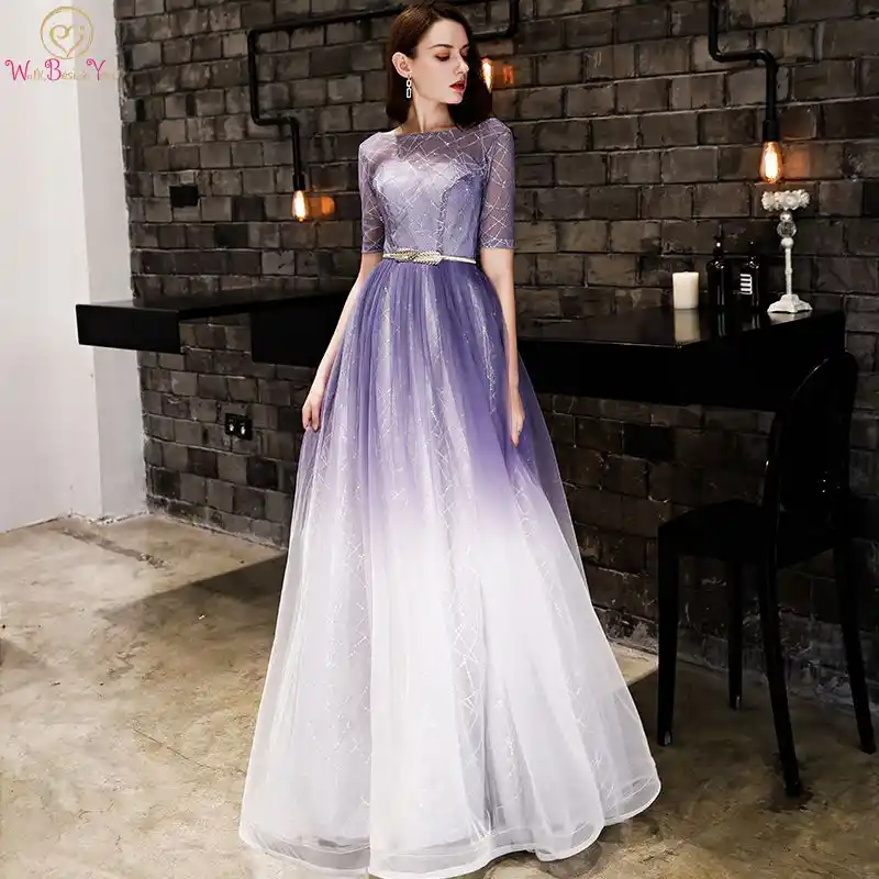 purple long frock