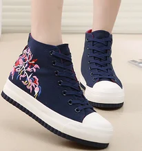 Free shipping Universal summer Floral canvas shoes women casual shoes increased within high-top shoes