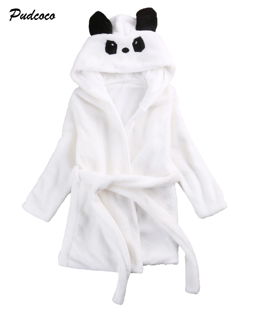 

Animal Cartoon Baby Kids Hooded Bathrobe Toddler Boy Girls Sleepwear 0-6Y New Cute Animal Belt Robes