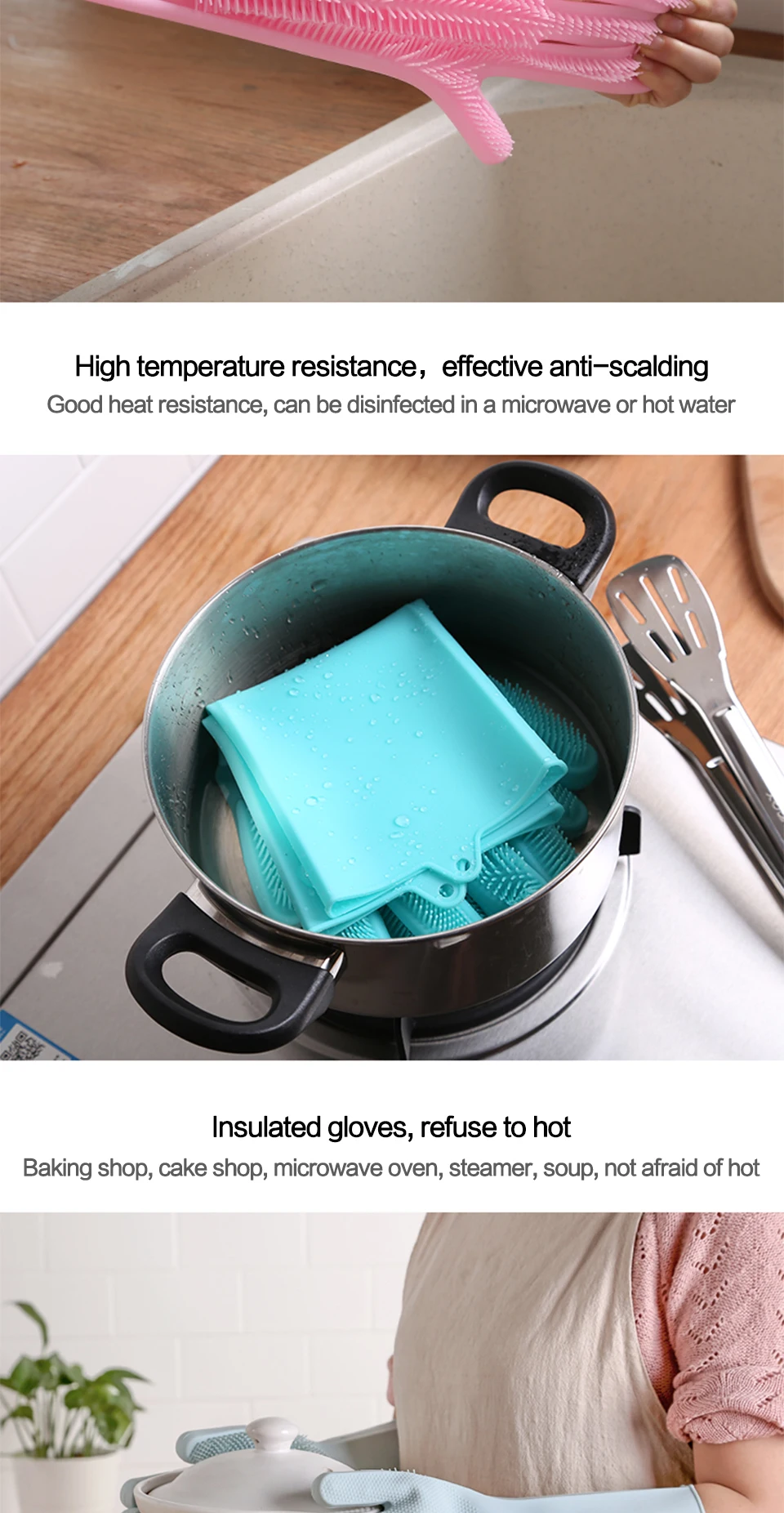 SILIKOLOVE Magic Silicone Dish washing Gloves kitchen accessories Dishwashing Glove Household Tools for Cleaning Car Pet Care Hair Grooming Brush_06