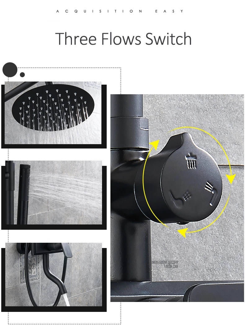 Quyanre, черный шар, термостатический смеситель для душа, набор, дождевой Душ, товарная полка, двойная функция, спрей, 3 варианта, смеситель, кран для ванны, Душ