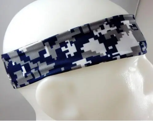 Новое поступление цифровой камуфляж спортивная повязка для головы цифровой камуфляж повязка на голову, повязка на голову для йоги - Цвет: navy gray white