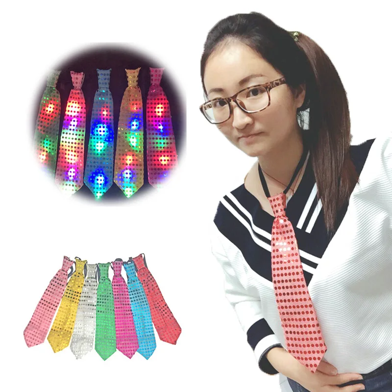 

Led Dance Costume Leds Luminous Neck Tie Flashing Male/female Fashion Party And Dancing Stage Glowing Light Up Toy Glow Event