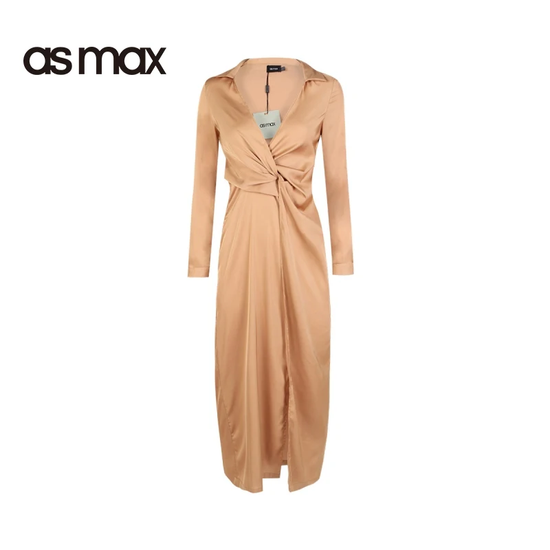 asmax font b 2017 b font Autumn Sexy Pleated Side Split font b Dress b font