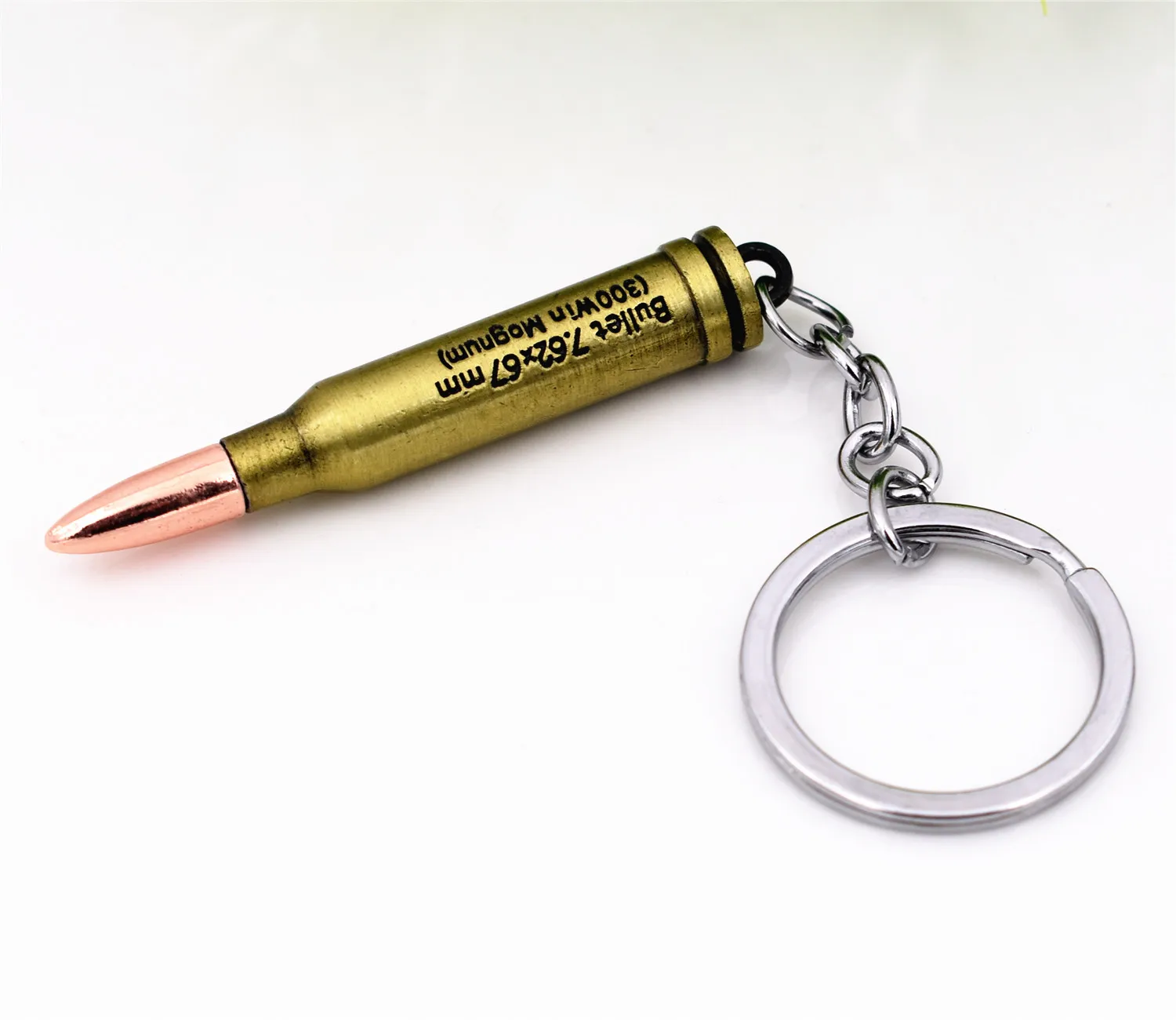 

Hot Sale 30mm Ring Creative Gift Bullet Keychain Music Electric Guitar Keyring ,64x10mm Bullet Pendant