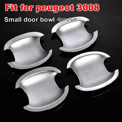 Generic Car door handle cover and door bowl sticker strip fit for peugeot  308 307 408 207 508 206 301 2008 3008 refit electroplating cap