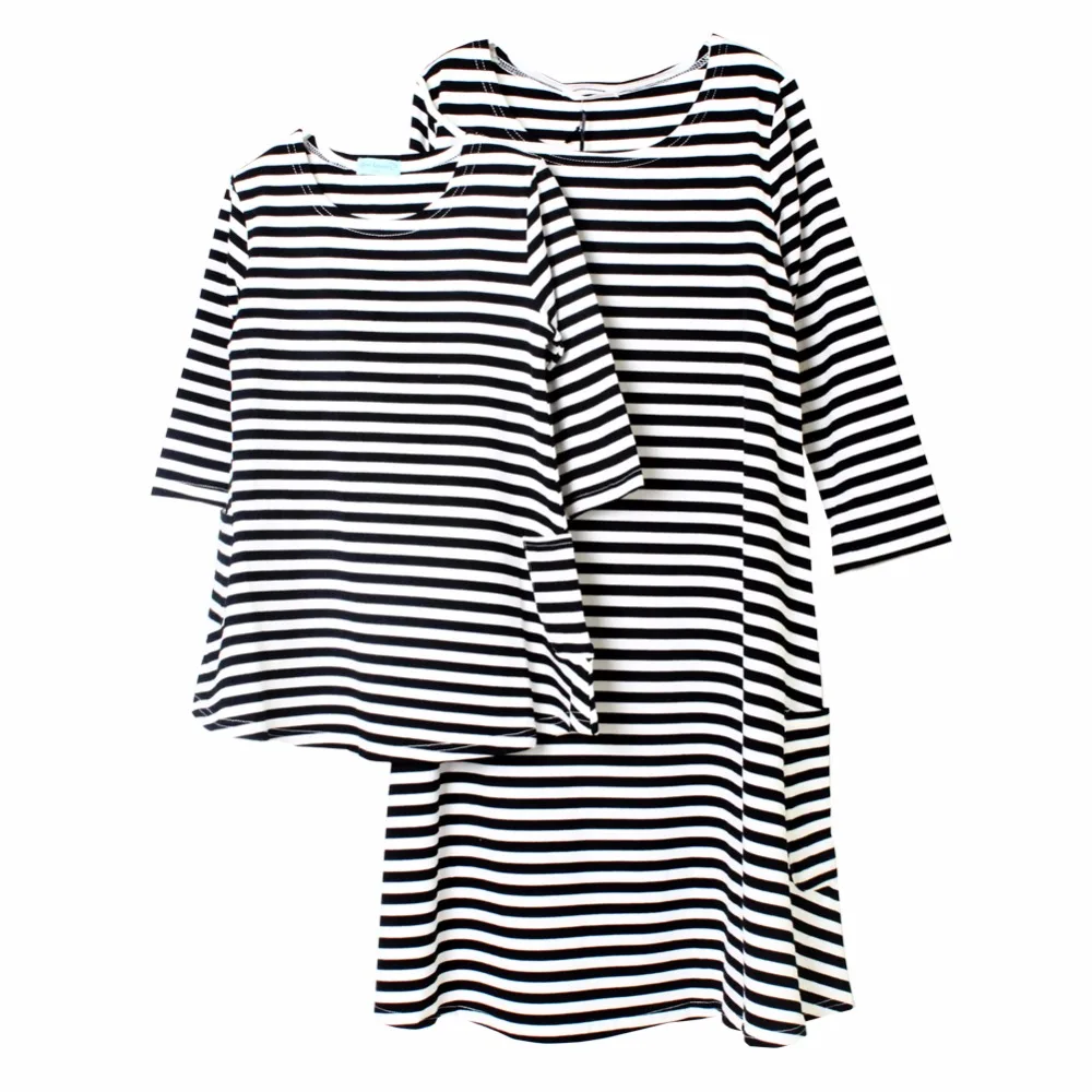 

Family Clothing Matching Mother And Daughter Clothes Cotton Striped Mother Daughter Dress Casual Mommy And Me Clothes