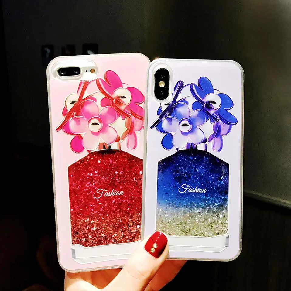 Флакон духов Блестящий песок для iphone 6 S 7 8 Plus Funda TPU + PC X Drop-proof задняя крышка |