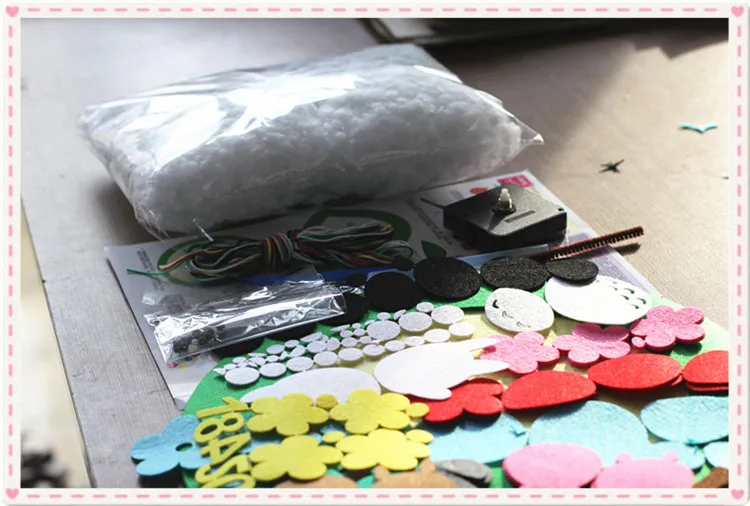 Мультфильм творчество DIY Дети нетканый Войлок коллаж игрушки лесные животные тема ручной работы ткань искусство Ретро игрушки украшение комнаты