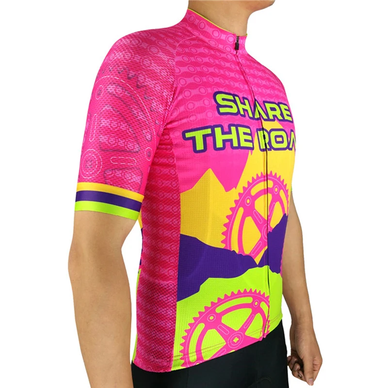 Super Breathable 2017 Pink Pro Summer Men's Cycling Jersey Maillot