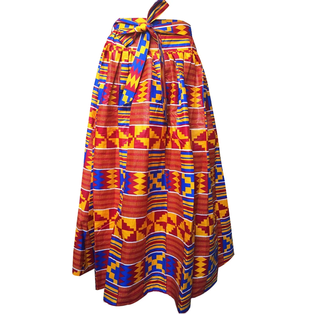 2019 новая стильная африканская одежда неожиданная Смешанная печатная ткань с африканскими мотивами Анкара Высокая талия линия макси