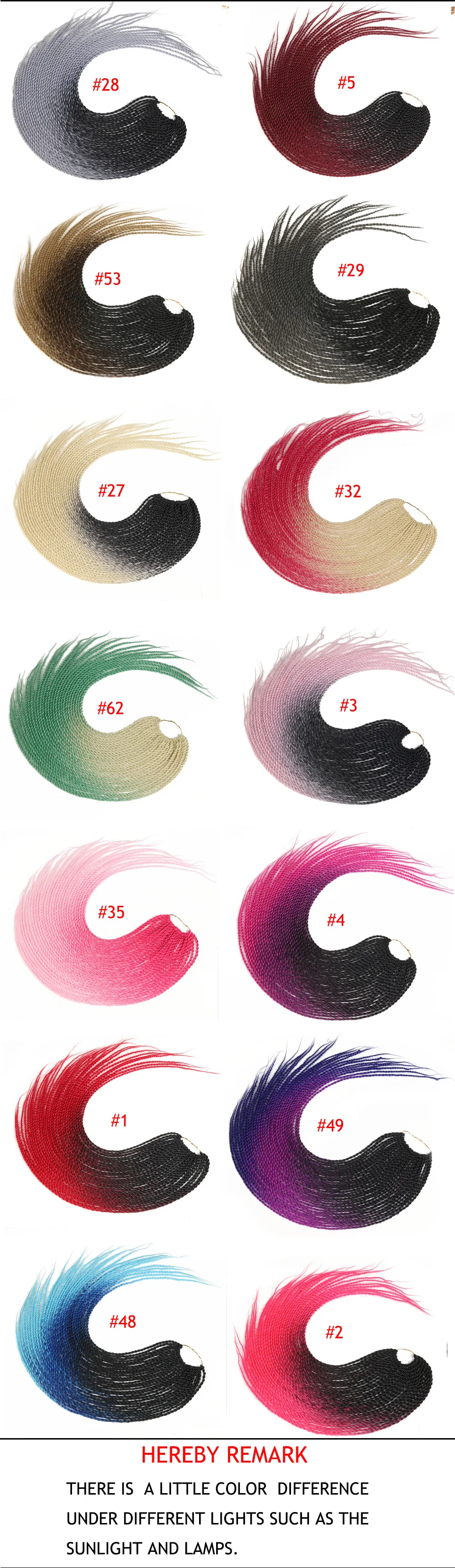 SAMBRAID 24 дюймов Омбре Сенегальские накрученные волосы для наращивания крючком коса 30 корней/упаковка синтетические волосы для женщин розовый, серый