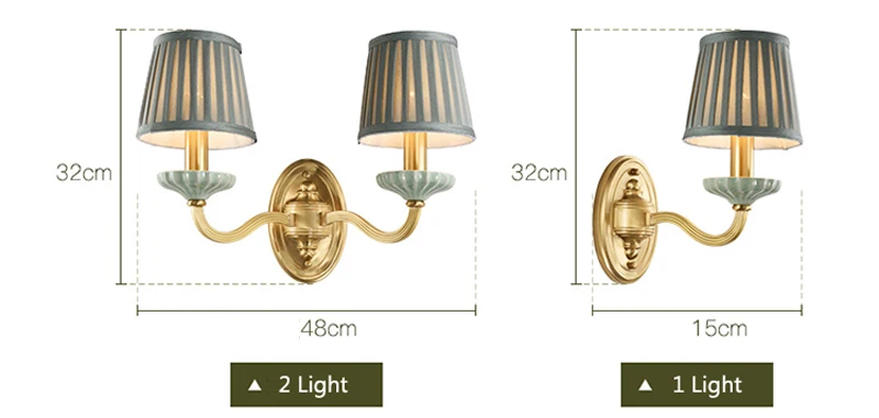 Новые Классические медные Настенные светильники для гостиной винтажная керамическая подсветка стен в коридоре Домашнее освещение