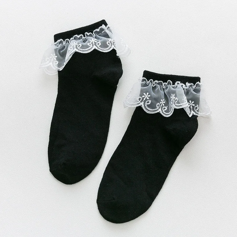 [WPLOIKJD] Милые Кружевные шелковые носки принцессы в японском стиле Харадзюку Kawaii Divertidos носки для женщин и девочек Calcetines Mujer Sokken Femme