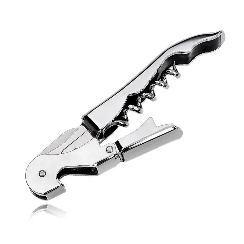 New Stainless Steel Multifunction Corkscrew Double Hinged Waiters Wine Bottle Opener Lever Tool Bear Openors