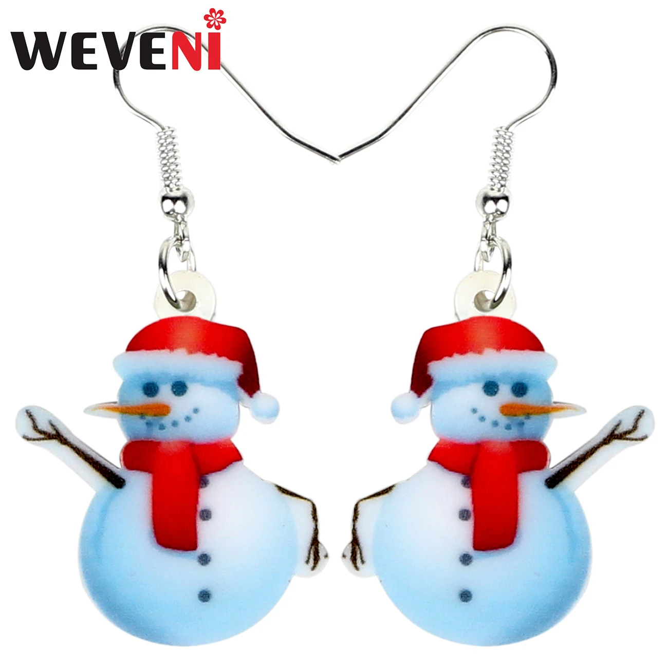 

WEVENI Statement Acrylic Christmas Snowman Earrings Drop Dangle Navidad Gift Jewelry For Women Girls Teens Ornaments Wholesale