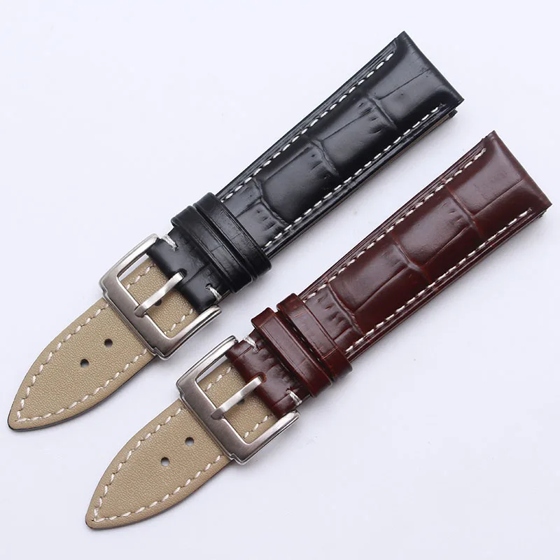 

Leather Watchbands 100% Genuine Strap Belt Black Watch Band Men Women Watches Band 14mm 16mm 18mm 19mm 20mm 21mm 22mm 24mm new