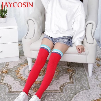 

JAYCOSIN 2018 New Women Girl Winter Over Knee Leg Warmer Striped Soft Cotton Socks Levert Dropshipping 15p