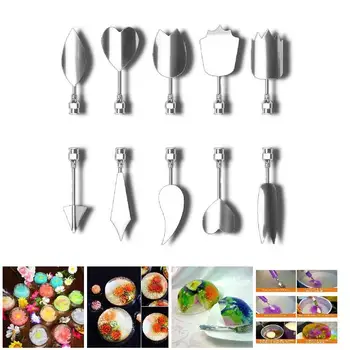 

11 Pcs/Set Creative 3D Gelatin Jelly Flower Art Tools Pudding Pastry Nozzles Syringe Stainless Steel Cakes Decorating Tool HY99