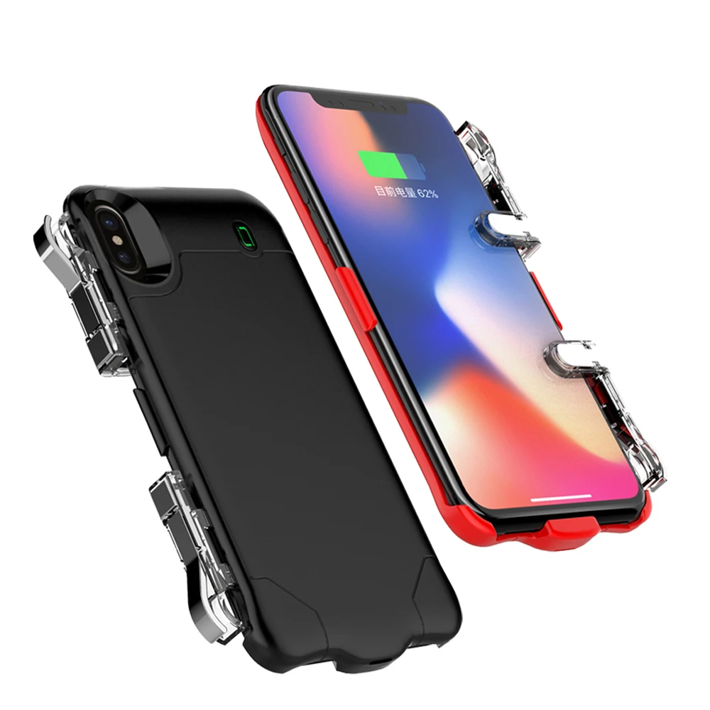 

6000mah 2in1 Portable Power Bank Phone Charger Case & Mobile Game Shooter Controller Trigger for iPhone 6/7/8/X/6P/7P/8P Phones