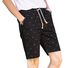 Летние Для Мужчин Тренировки пляжные Хлопок Drawstring шорты