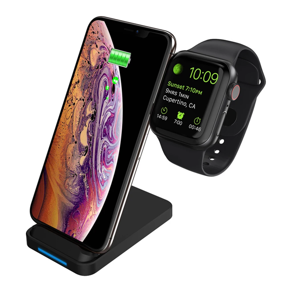 

Qi Wireless Charger For Apple Watch 4 3 2 iPhone 8 Plus X Xs Max XR Samsung S9 S8 QC 3.0 USB Fast Wireless Charging Holder