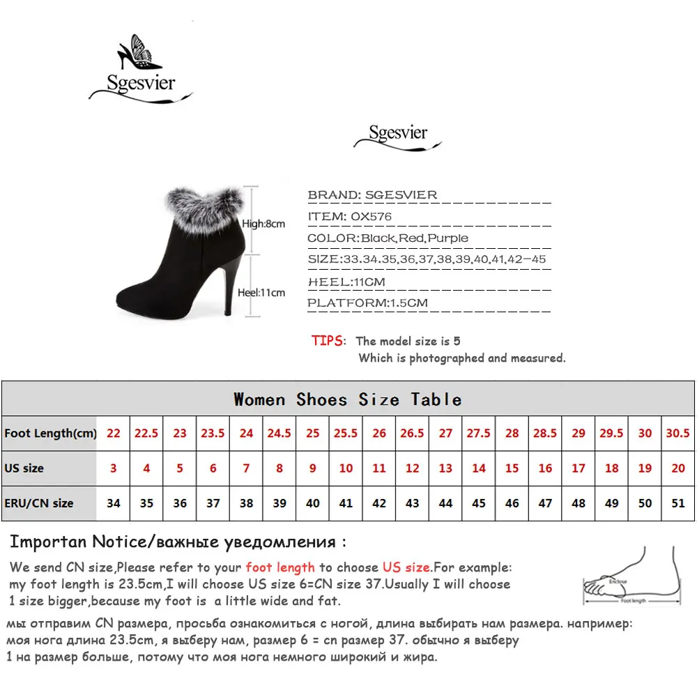 Sgesvier/пикантные женские ботинки Зимние ботильоны на высоком каблуке Женские
