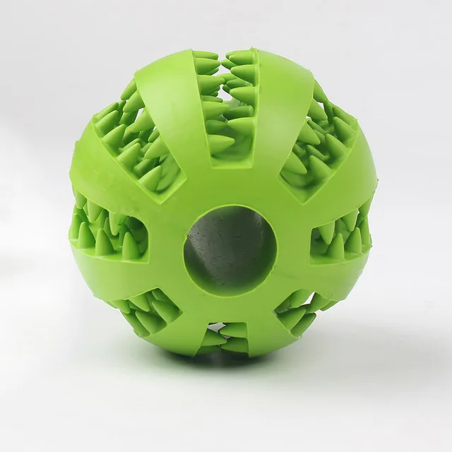 Pet Sof Pet игрушки для собак Забавный интерактивный эластичный шарик жевательная игрушка для собаки зуб чистый шар еды Экстра-жесткий резиновый мяч - Цвет: Зеленый