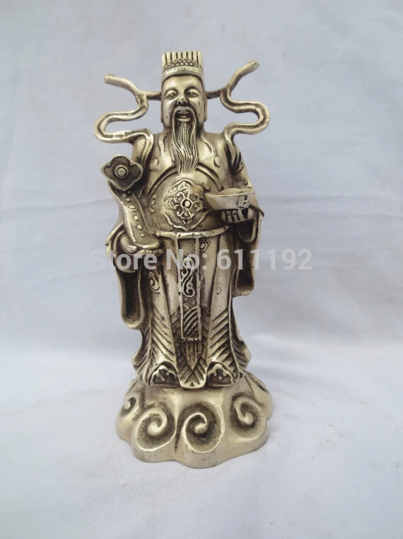 

Antique Home Decoration Metal crafts Tibet silver Buddha statue,Hand-carved God of wealth sculpture