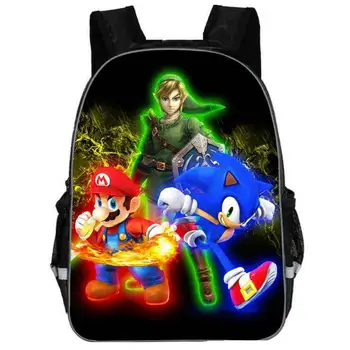 

Super Mario Printing Backpack Boys Girls SchoolBag For Kindergarten Daily Backpack Kids BookBag Children Cartoon Sonic Backpacks