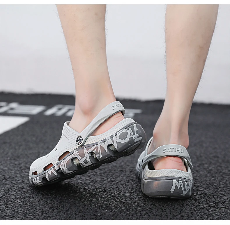 SERENE Brand Croc Summer Casual Sandals New Man Aqua Clog Slipper Hot Male Band Sandalias Swimming Shoe Ocean Beach Garden Shoes (7)