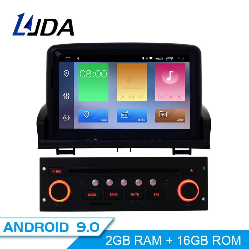 

LJDA Android 9.0 Car Multimedia Player For Peugeot 307 2007-2011 WiFi GPS Navigation 1 Din Car Radio Stereo CD DVD Player Canbus