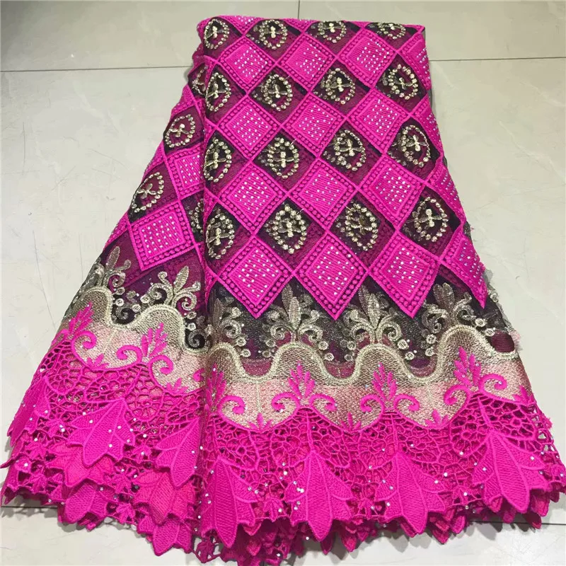 

Newest Come! African Lace Fabric 2019 High quality Stones with Embroidery Nigerian Lace Fabric For Women French Mesh Lace Fabric