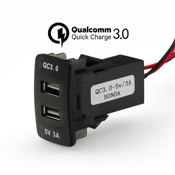 Автомобильный интерфейс USB зарядное устройство двойной usb порт с QC 3 0 Быстрая