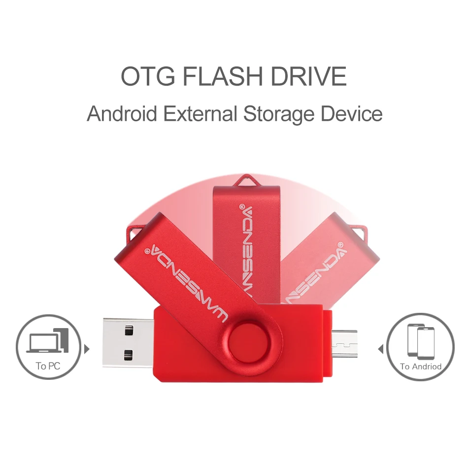 wansenda флэш-накопитель usb otg 4 ГБ 8 ГБ 16 ГБ 32 ГБ для Android/Планшеты/PC USB 2.0 pendrives Высокое Качество Флеш накопитель бесплатный пакет