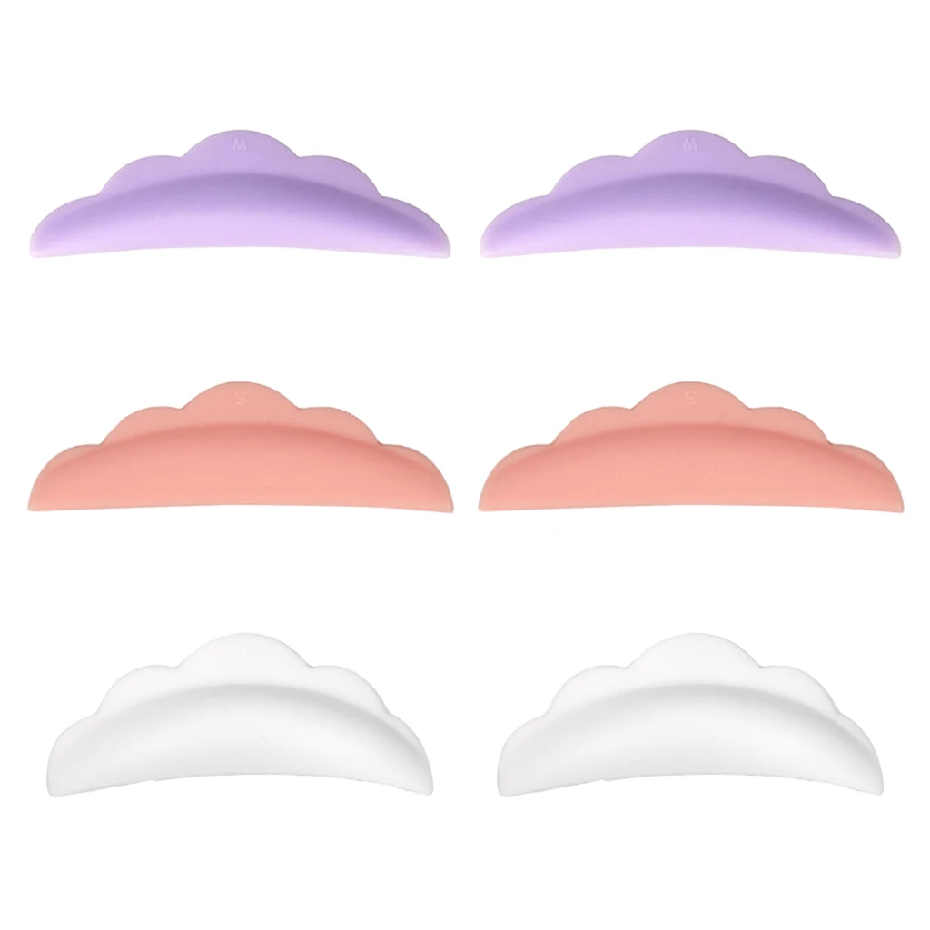 Set of 3 pairs, Professional Eyelashes Perming Curing Silicon Pads Make Up Tool Accessories