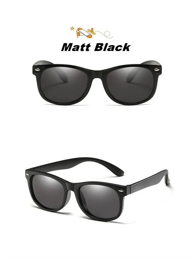Детские поляризованные солнцезащитные очки для мальчиков и девочек, ультра-мягкие силиконовые очки Мода для безопасности ребенка солнцезащитные очки UV400 M162B - Цвет линз: Matt Black