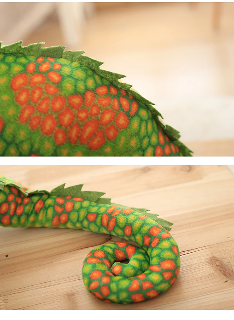 Brinquedos de Pelúcia Aniversário do Bebê Gigante Simulação Répteis Lagarto Camaleão Personalidade Animal Boneca Travesseiro Crianças Presente Natal 1 pc 80 cm 17 Brinquedos e hobbies