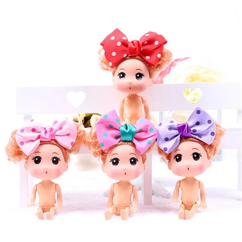 

1PC Fashion 12CM Mini Ddung Dolls Blonde Girl Doll Birthday Cake Decor Mold Party Gift For Children Random Color