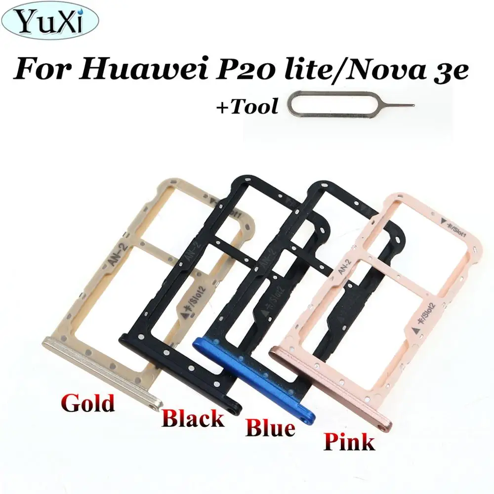 YuXi для Huawei P20 Lite / Nova 3E SIM Micro Secure лоток цифровой карты памяти двойной слот держатель