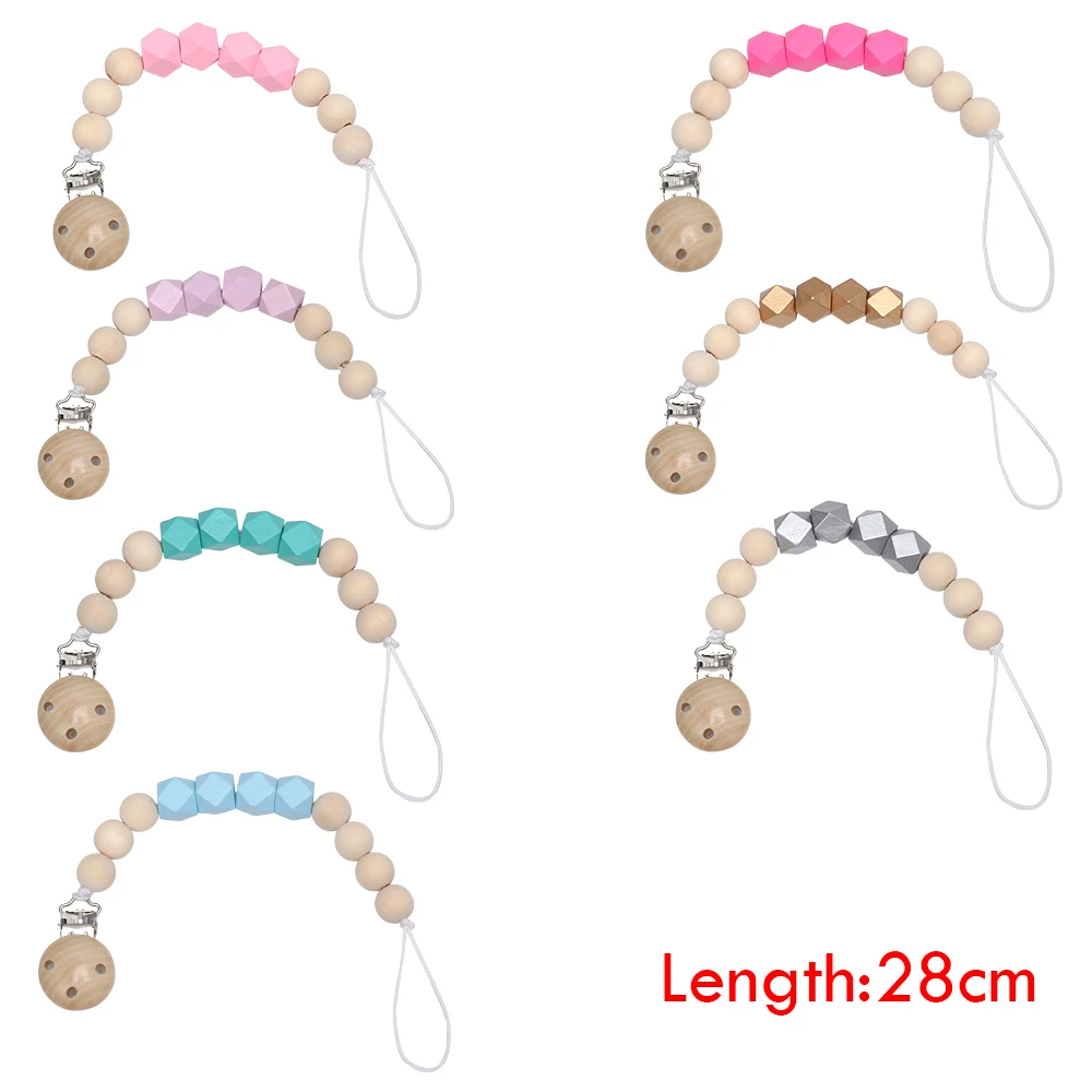 20158NEW Baby Pacifier Clip Chain Wood Holder Chupetas Soother Pacifier Clips Leash Strap Nipple Holder For Infant Feeding