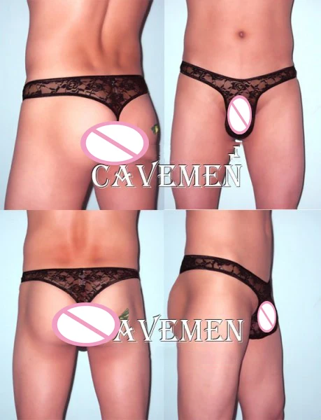 

Man's Rose Lace plot *1616*sexy men lingerie T-Back Thong G-String T pants Brief Underwear free shipping