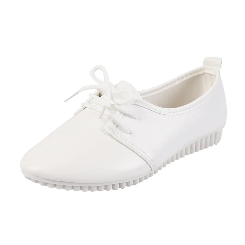 

COZULMA Women Autumn Elegant Breathable Leather Shoes Lace-up Fashion Sneakers Female Classic White Shoes Size 35-40