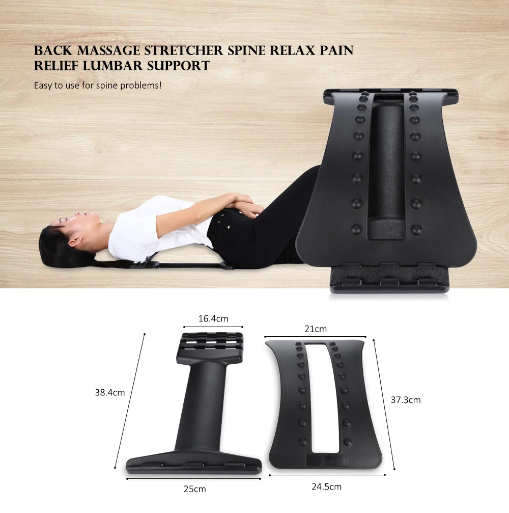 Back Massage Stretcher Relax Lumbar Support Spine Pain Relief Chiropractic Fitness Equipment
